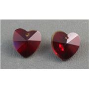 Chinese Crystal Heart 15mm-Siam ea