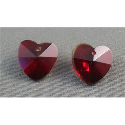 Chinese Crystal Heart 15mm-Siam ea
