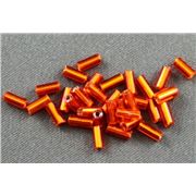 Bugle Orange Silver Lined 4mm - Minimum 12g