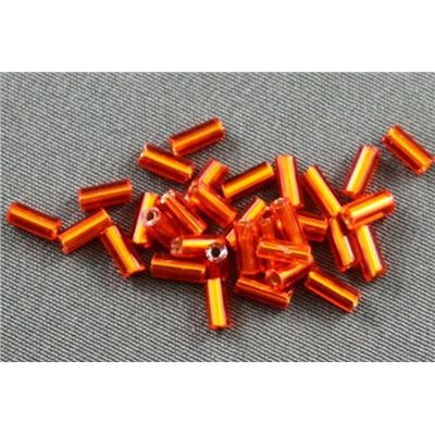 Bugle Orange Silver Lined 4mm - Minimum 12g