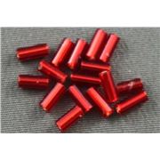 Bugle Red Silver Lined 4mm - Minimum 12g