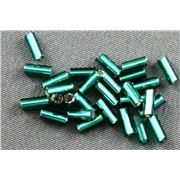 Bugle Teal Silver Lined 4mm - Minimum 12g