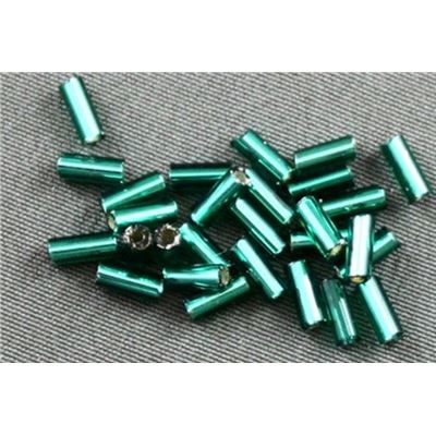Bugle Teal Silver Lined 4mm - Minimum 12g