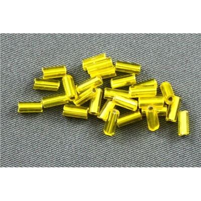 Bugle Yellow Silver Lined 4mm - Minimum 12g