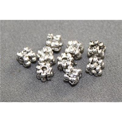 Filler Beads  Double  Daisy Spacer Antique Silver  ea