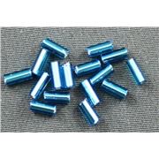 Bugle Aqua Silver Lined 4mm - Minimum 12g