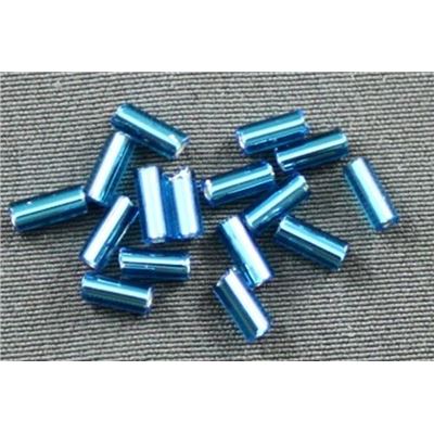 Bugle Aqua Silver Lined 4mm - Minimum 12g