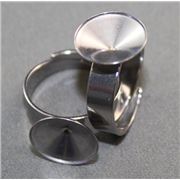 Stainless Steel Ring Shank with Rivoli Setting 12mm each