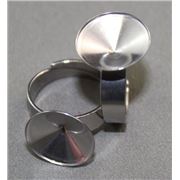 Stainless Steel Ring Shank with Rivoli Setting  14mm ea