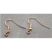 Earrings  Large hooks (per pair) Rose Gold  ea