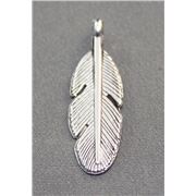 Charm Feather Antique Silver 9x30mm ea