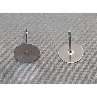 Earrings  Pad Stud (per pair) Surgical Steel 8mm ea