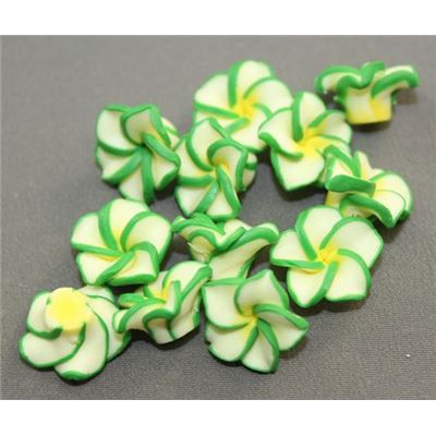 Clay Frangipani Flower Bead Assorted Colours 16mm ea