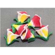 Clay Trumpet Flower Bead Assorted Colours 16x12mm ea