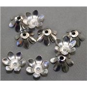 Bead Cap Fluted Flower Nickel 14mm ea