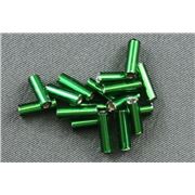 Bugle Emerald Silver Lined 6mm - Minimum 12g