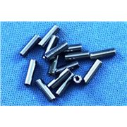 Bugle Gunmetal Silver Lined 6mm - Minimum 12g