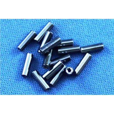 Bugle Gunmetal Silver Lined 6mm - Minimum 12g
