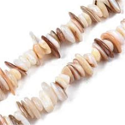 Shell Pearl Chips Natural Seashell 2x6.5-20x7mm Per strand. Approx 320 beads