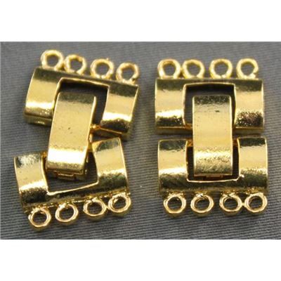 Fold - Over 4 Strand watch Clasp Gold   ea
