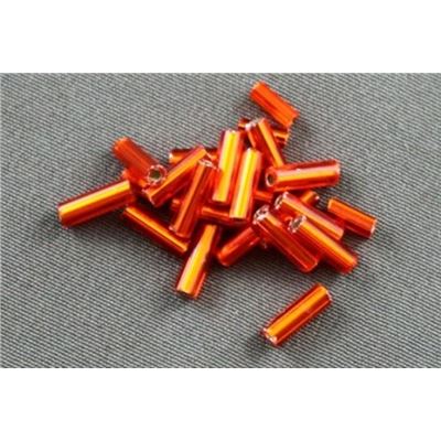 Bugle Orange Silver Lined 6mm - Minimum 12g