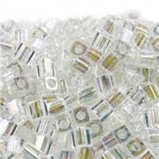 Miyuki 4mm Cubes Silver Lined Crystal - 20g tube ea