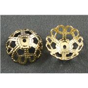 Bead Cap Filigree Gold 16mm ea