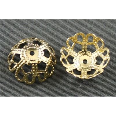 Bead Cap Filigree Gold 16mm ea