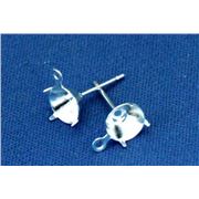 Earrings  Diamonte Claw Stud (per pair) Silver SS39 ea