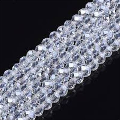 Glass Faceted Melon Strands Crystal AB 8x6mm (approx 72 beads)