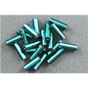 Bugle Teal Silver Lined 6mm - Minimum 12g
