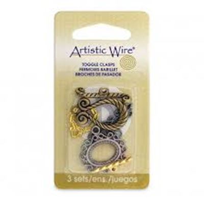 Clasp - Set of 3 Toggle Clasps Assorted Colours  ea