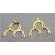 End Bar  6 Hole Arch Connector Gold  ea