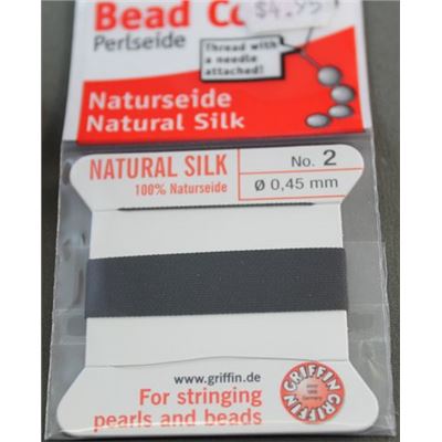 Griffin Silk Cord  with Needle Black  0.045mm ea