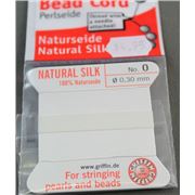 Griffin Silk Cord  with Needle White  0.30mm ea