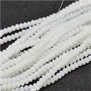 Glass Faceted Melon Strand Translucent White 3x2mm (approx 165 beads