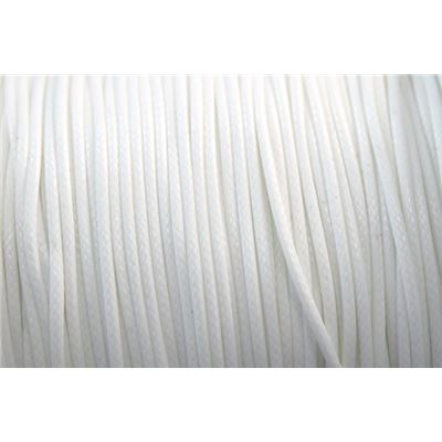 Waxed Polyester Cord White 1.0mm per metre