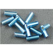 Bugle Aqua Silver Lined 6mm - Minimum 12g