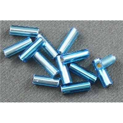 Bugle Aqua Silver Lined 6mm - Minimum 12g