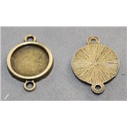 Connectors Antique Brass Cabochon settings Round Fits 14mm dia