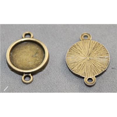 Connectors Antique Brass Cabochon settings Round Fits 14mm dia
