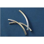Metal Tube  Curved Siver 40x3mm ea