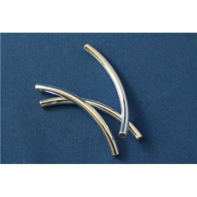 Metal Tube  Curved Siver 40x3mm ea