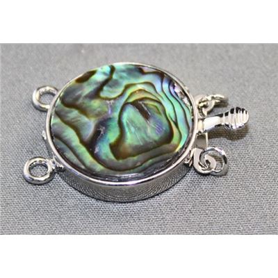 Clasp Paua Shell 2 Row Nickel 12x11mm ea