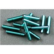 Bugle Teal Silver Lined 12mm - Minimum 12g