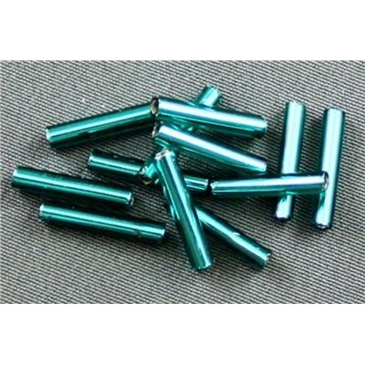 Bugle Teal Silver Lined 12mm - Minimum 12g