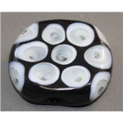 Glass Disc Black and White Round 43mm ea