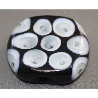 Glass Disc Black and White Round 43mm ea