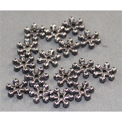 Filler Beads  Snowflake Spacer  7x8mm Black Nickel  ea