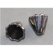 Bead Cap Swirled Cone Black Nickel 12x13mm ea